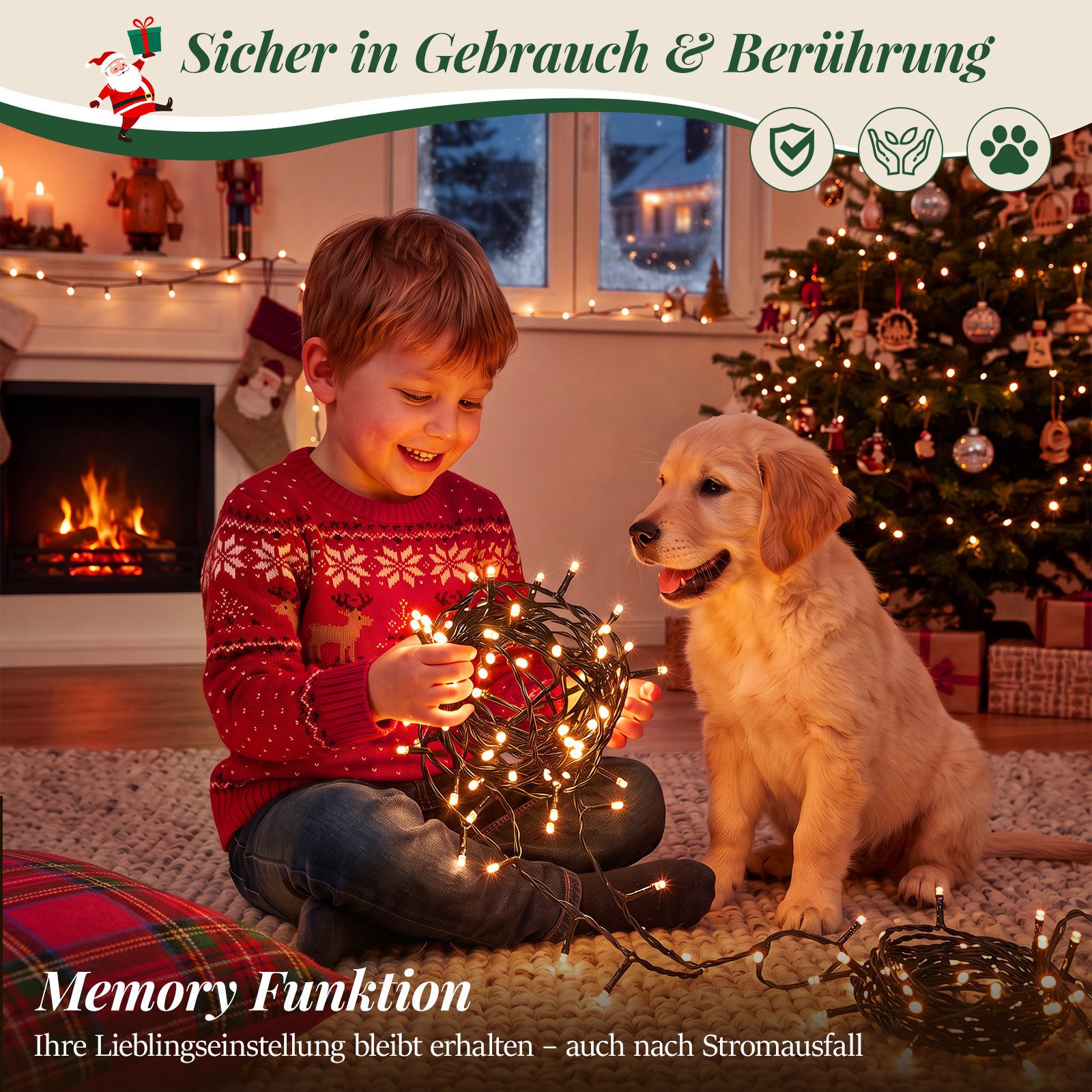 Salcar LED-Lichterkette 2m-100m LED Lichterkette Weihnachtsbaum 20-1660er LED Weihnachtsdeko – Bild 5 von 5