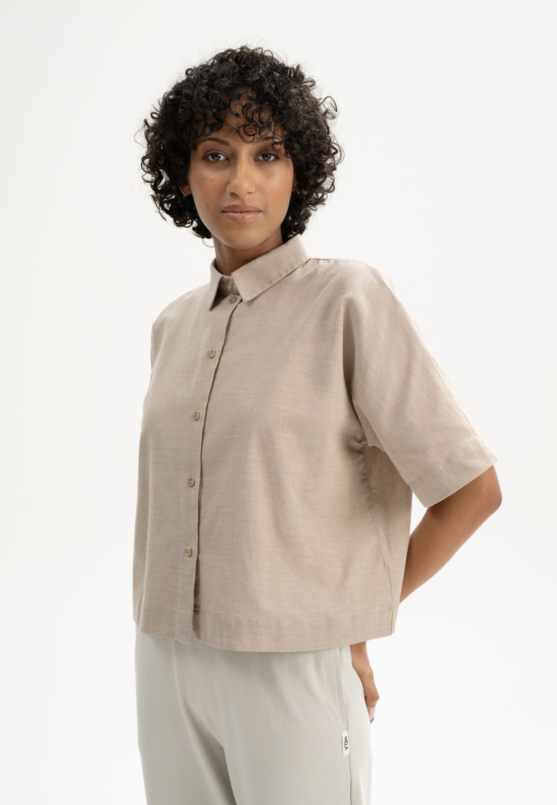MELA Kurzarmbluse Bluse kurzärmlig RINARA Knopfleiste günstig online kaufen