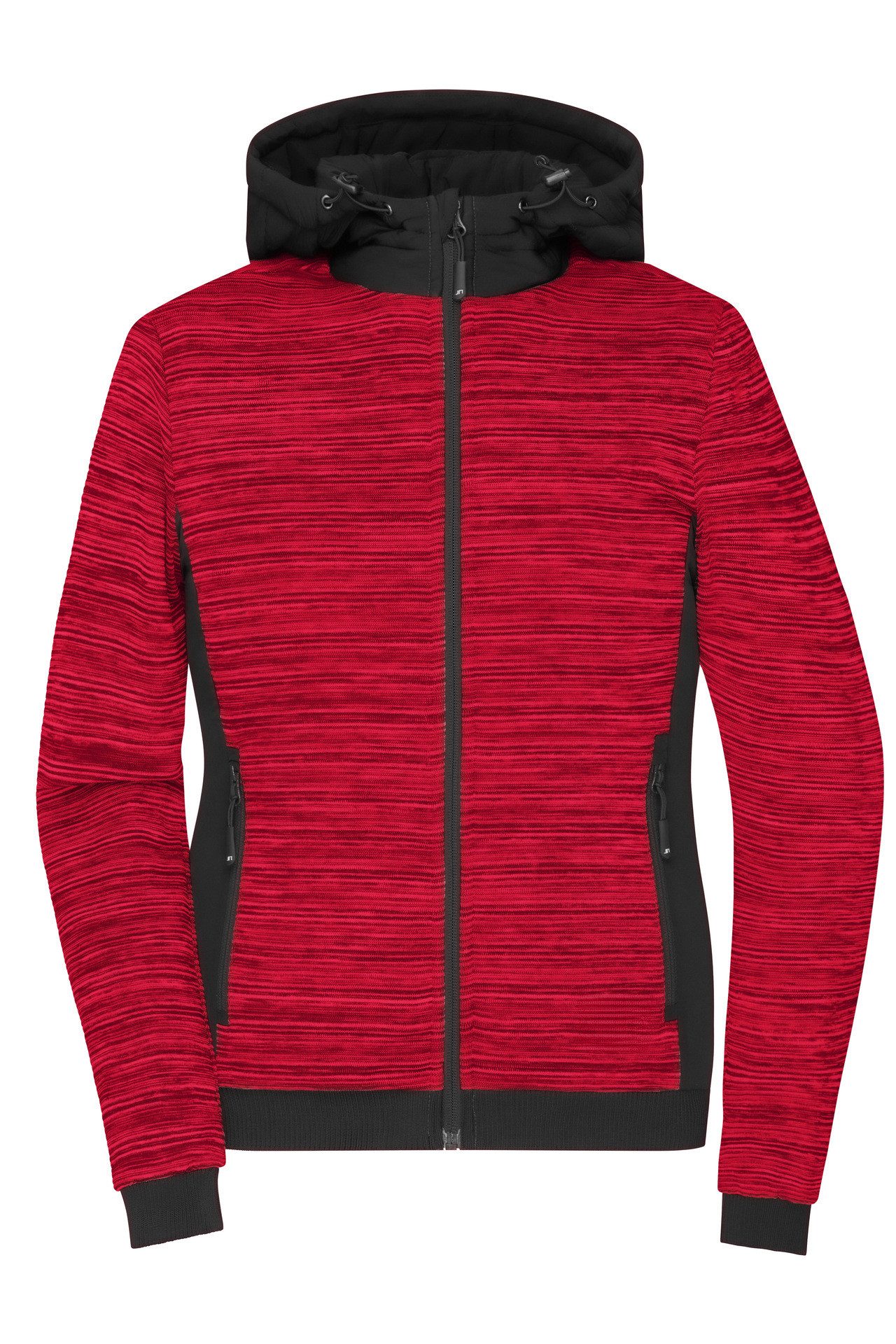 James & Nicholson Strickfleecejacke Wattierte Damen Strickfleece Jacke im attraktiven Materialmix JN1843 Hybridjacke mit wärmender Wattierung