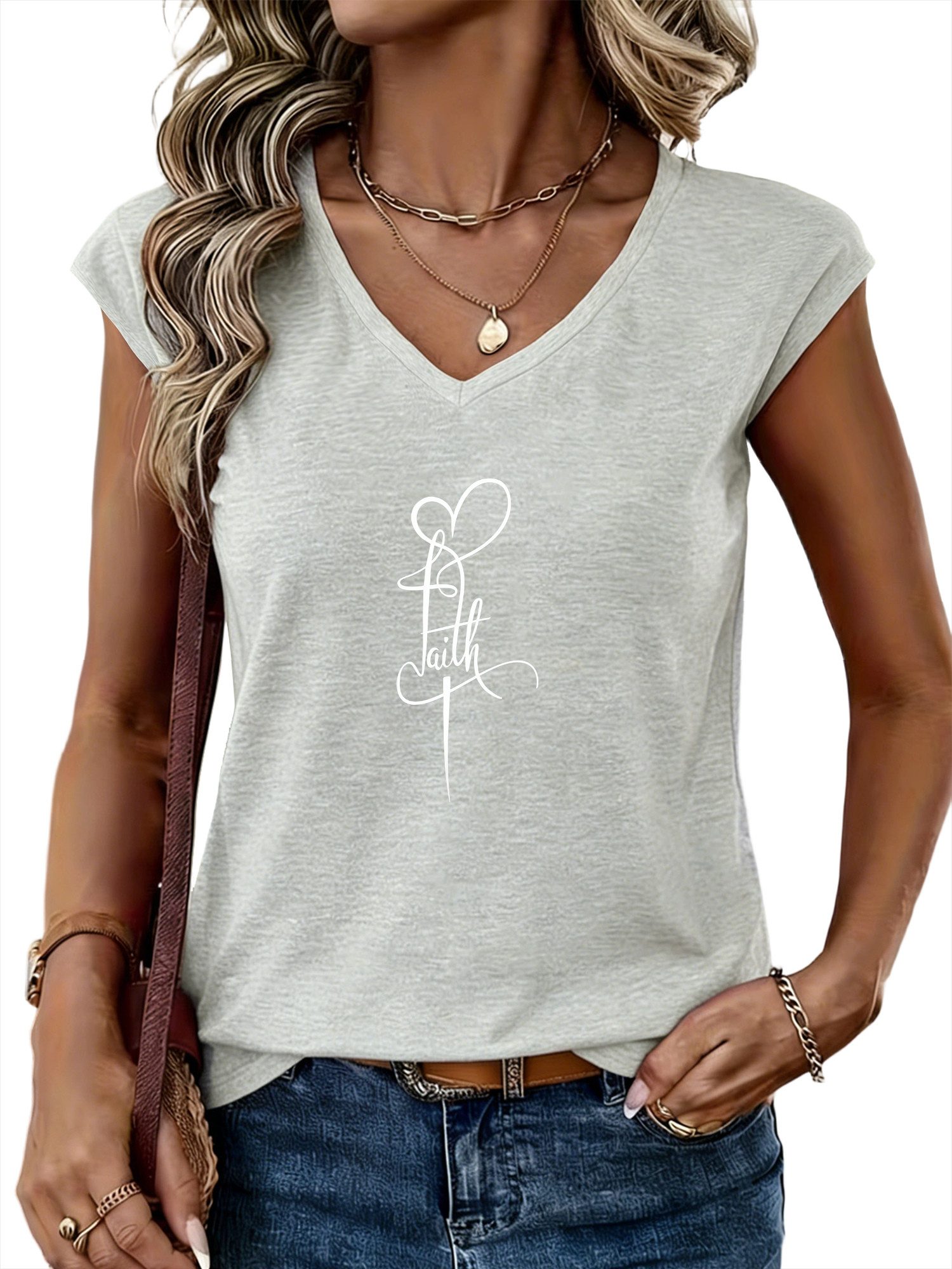 PYLIKE Tanktop Damen Elegant Achselhemd mit Liebe Druck bequemes Tanktop Bequem für Freizeit und Büro,Strandurlaub