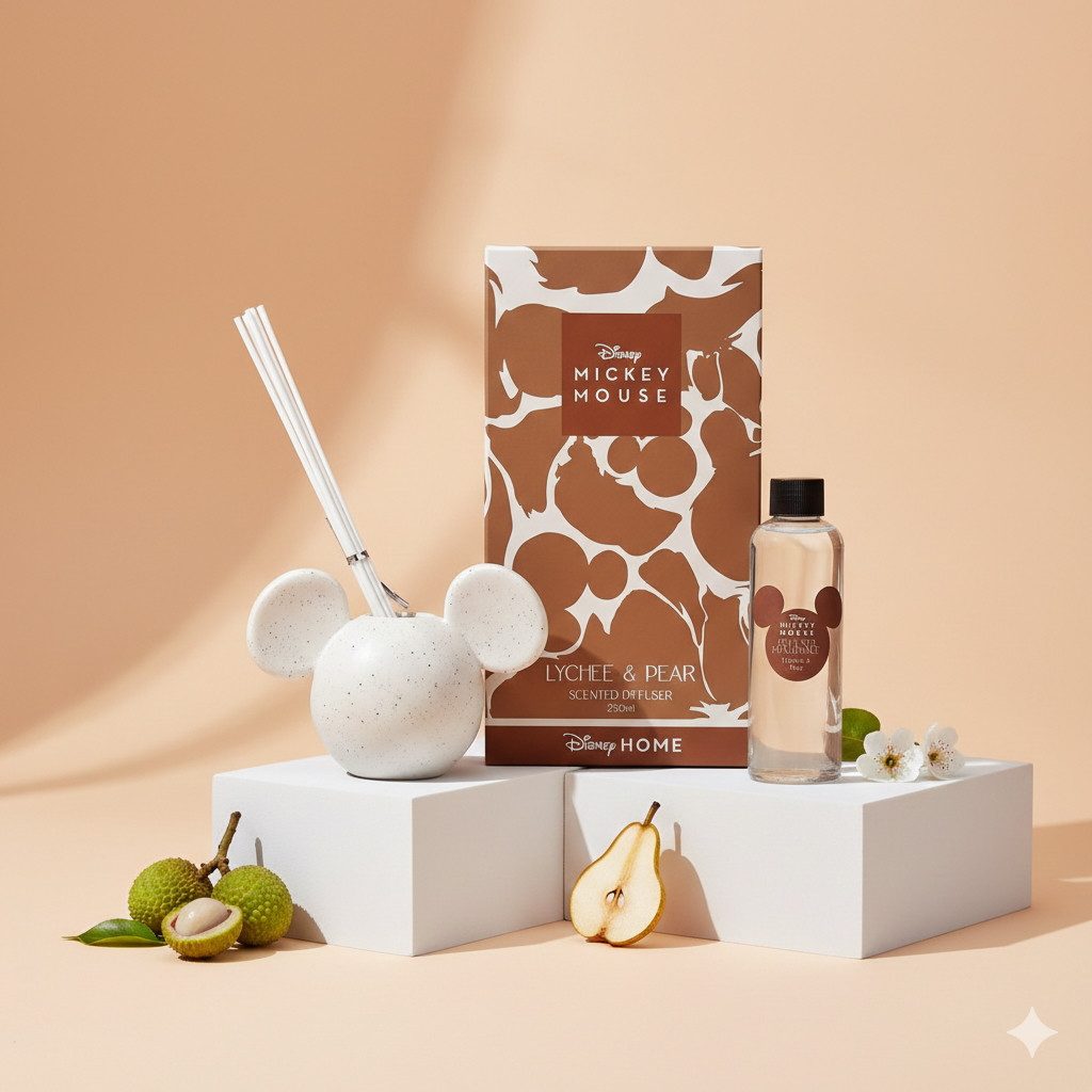 Disney Raumduft Set Mickey Mouse Keramik weiss Lychee Birne Diffuser Rituals Style