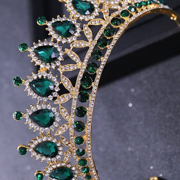 Dekorative Diadem Brautkrone Strass Kopfbedeckung, funkelnde Strass Tiara (1-tlg), Verstellbare Tiara für Braut Brautjungfer Prinzessin Kostüm