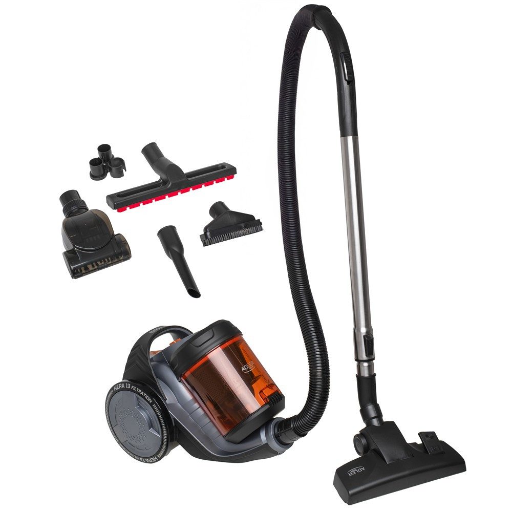ADLER EUROPE Bodenstaubsauger AD 7065 Zyklon Staubsauger, Hartboden, Teppich, Sofa, Auto, 3000 W, beutellos, hygienisch mit HEPA 13 Filter, 17.000 Pa Saugkraft, schwarz