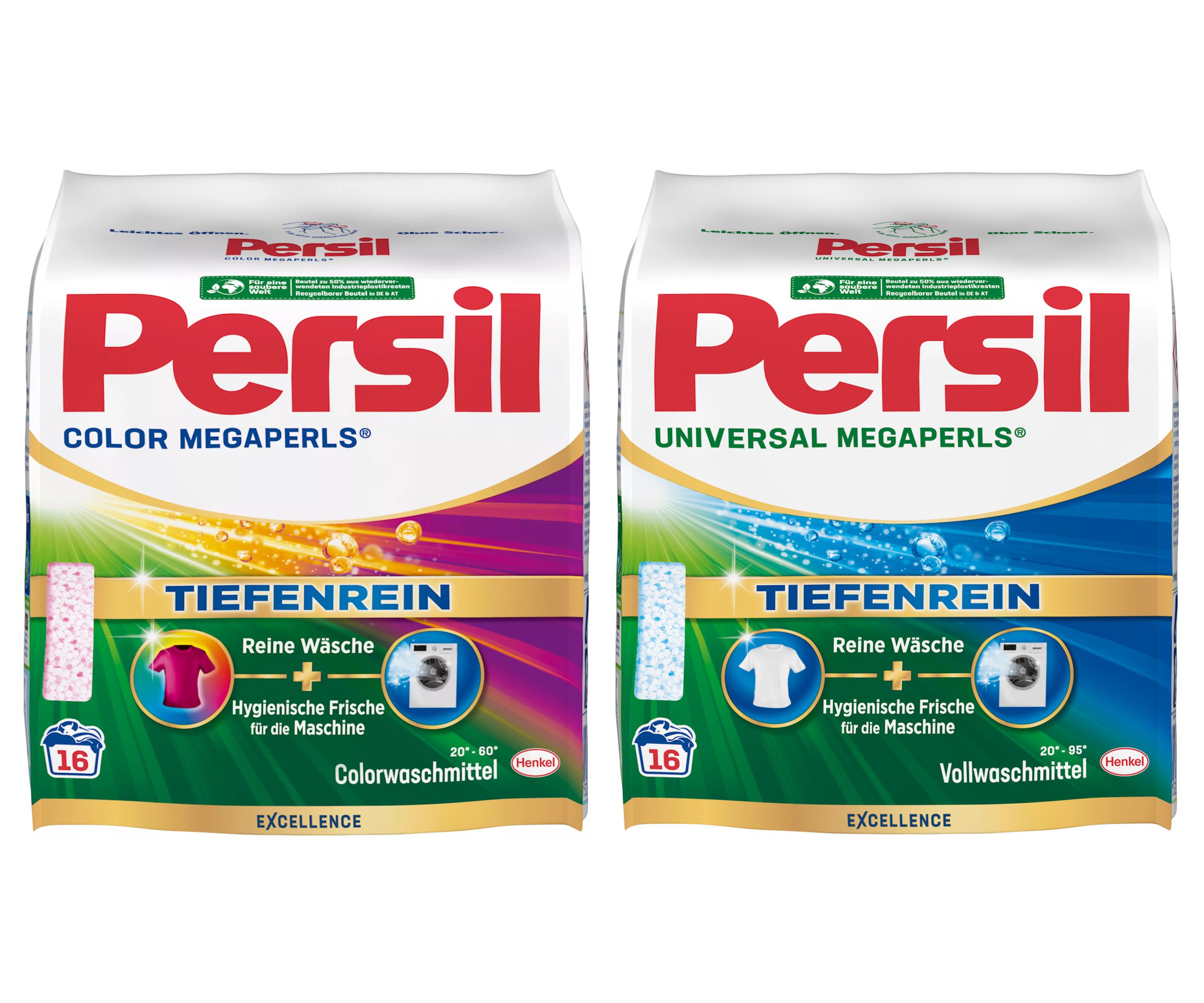 Persil 1x Megaperls Universal 16WL & 1x Color Megaperls 16WL Vollwaschmittel