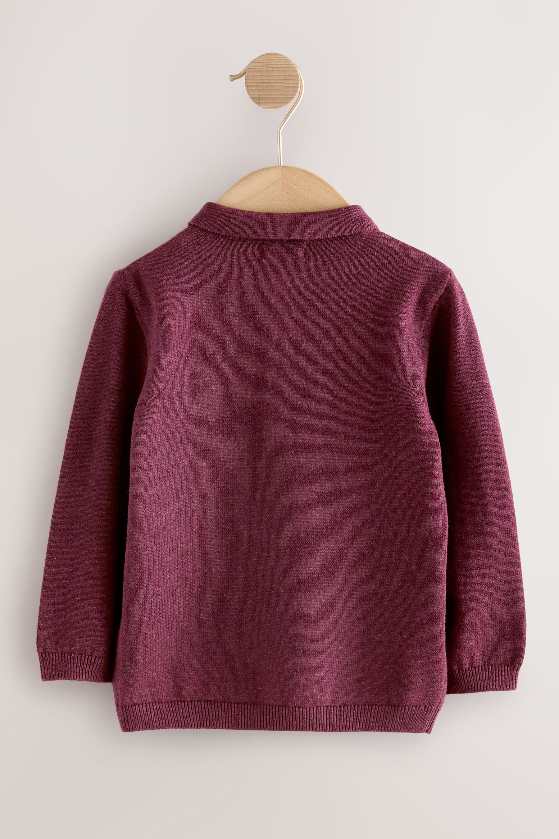 Next Polokragenpullover Strick-Poloshirt mit Weihnachtsstickerei (1-tlg)