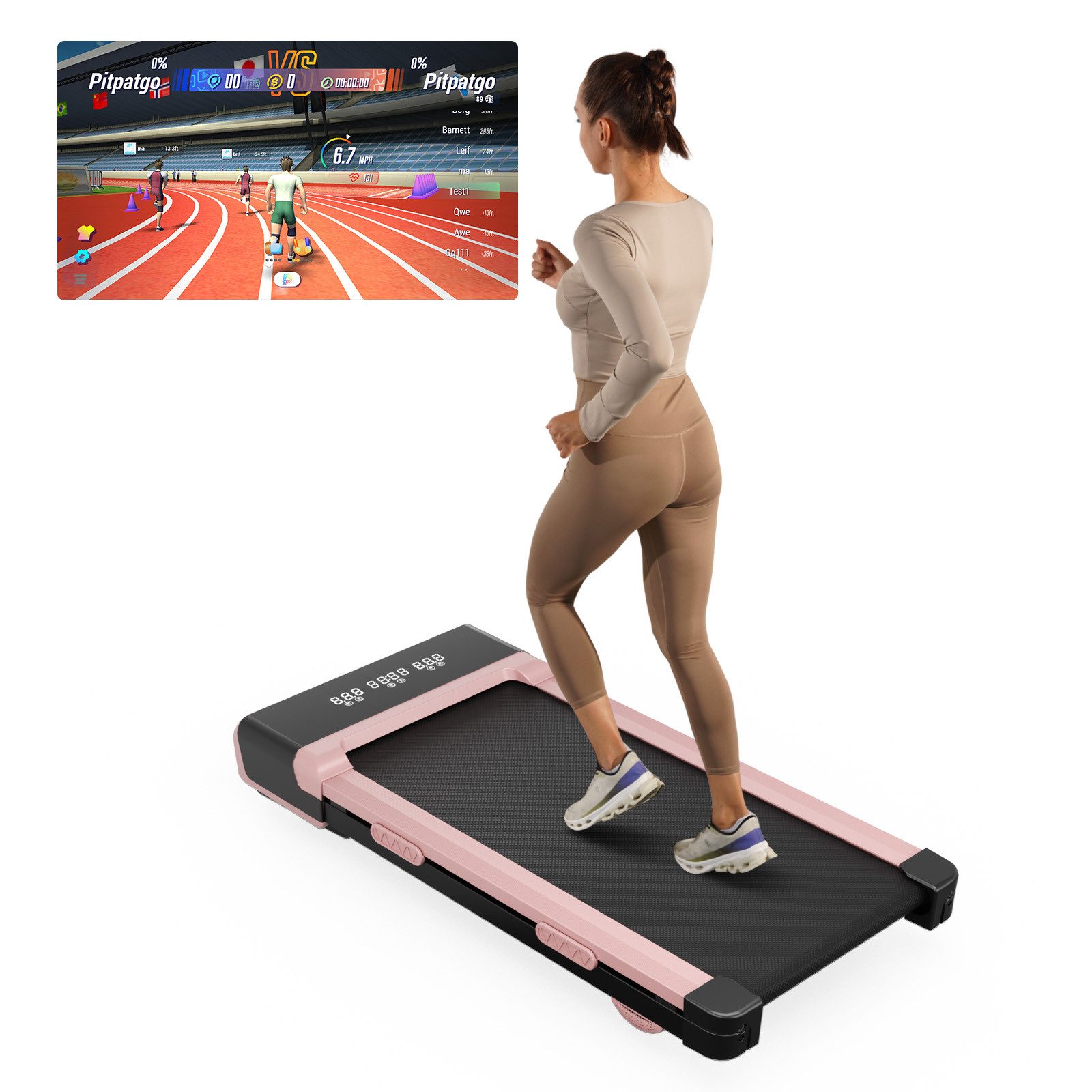 DEERRUN Laufband Deerrun Raceable Walking Pad mit Steigung Max 136kg