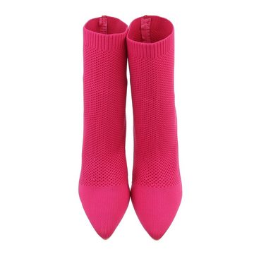 Ital-Design Damen Abendschuhe Party & Clubwear High-Heel-Stiefelette Pfennig-/Stilettoabsatz High-Heel Stiefeletten in Pink