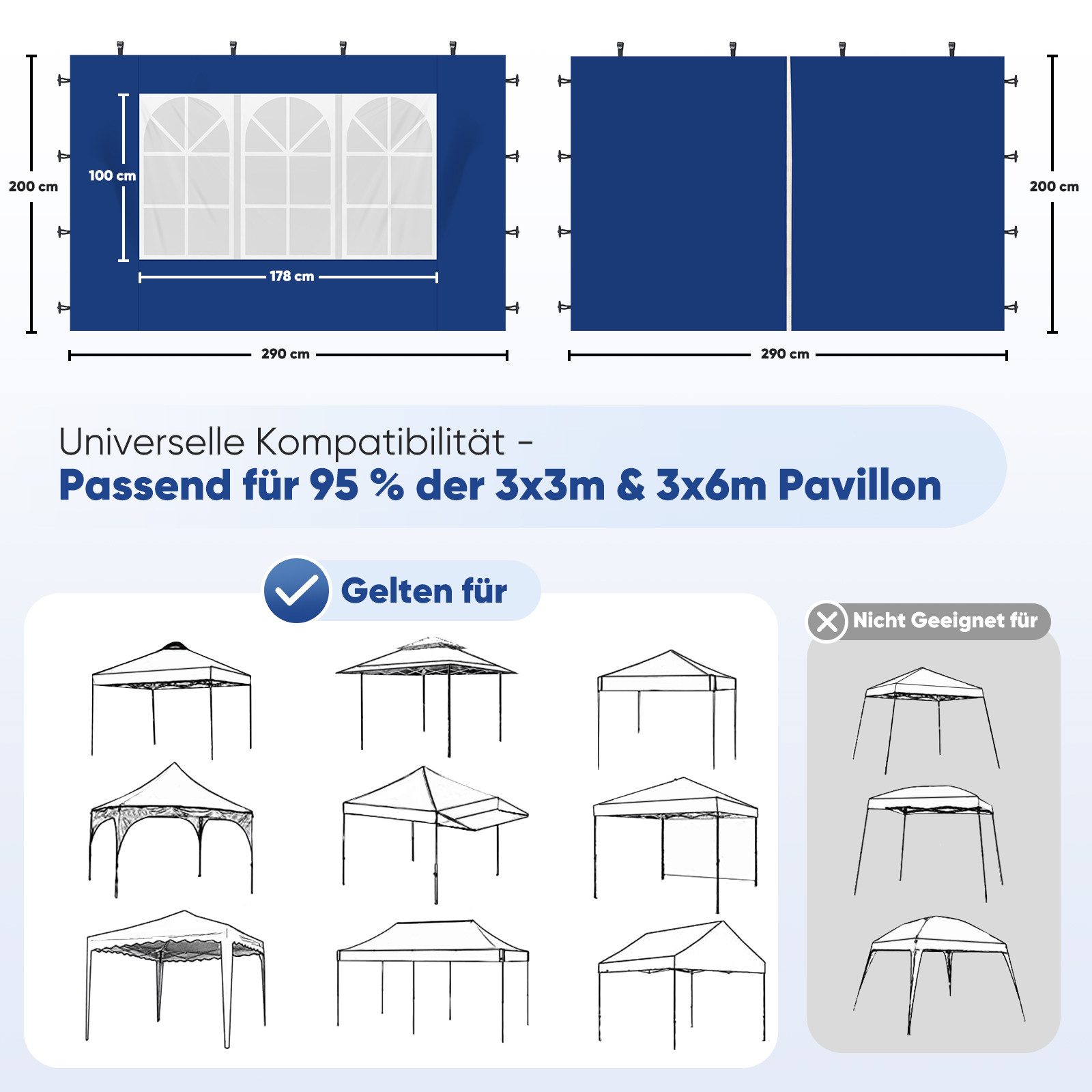 Sekey Pavillonseitenteil 2er Set Pavillon Seitenteile günstig online kaufen