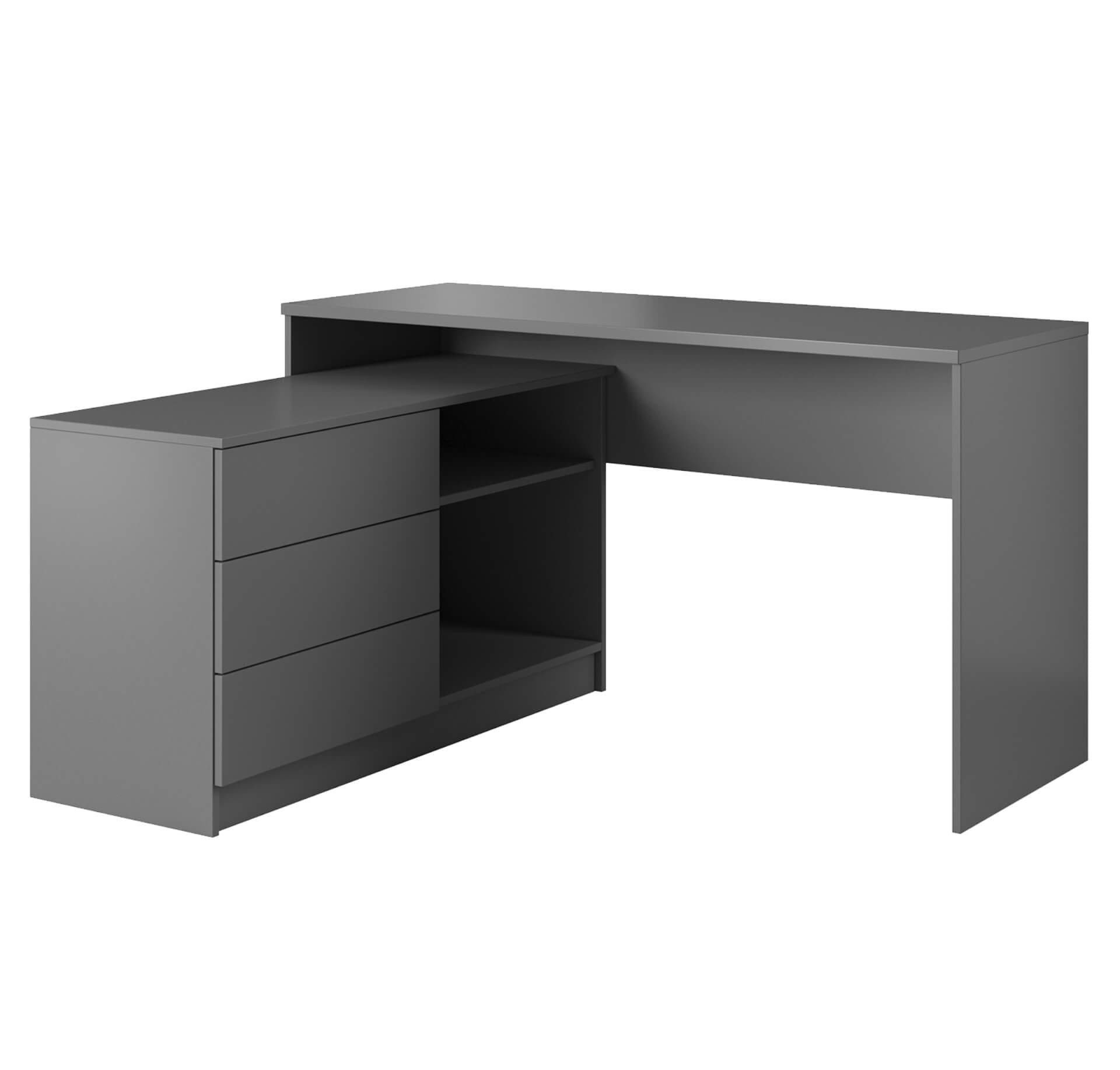 MOEBLO Eckschreibtisch WITO (Weiß/Graphit, Bürotisch Computertisch für Büro günstig online kaufen