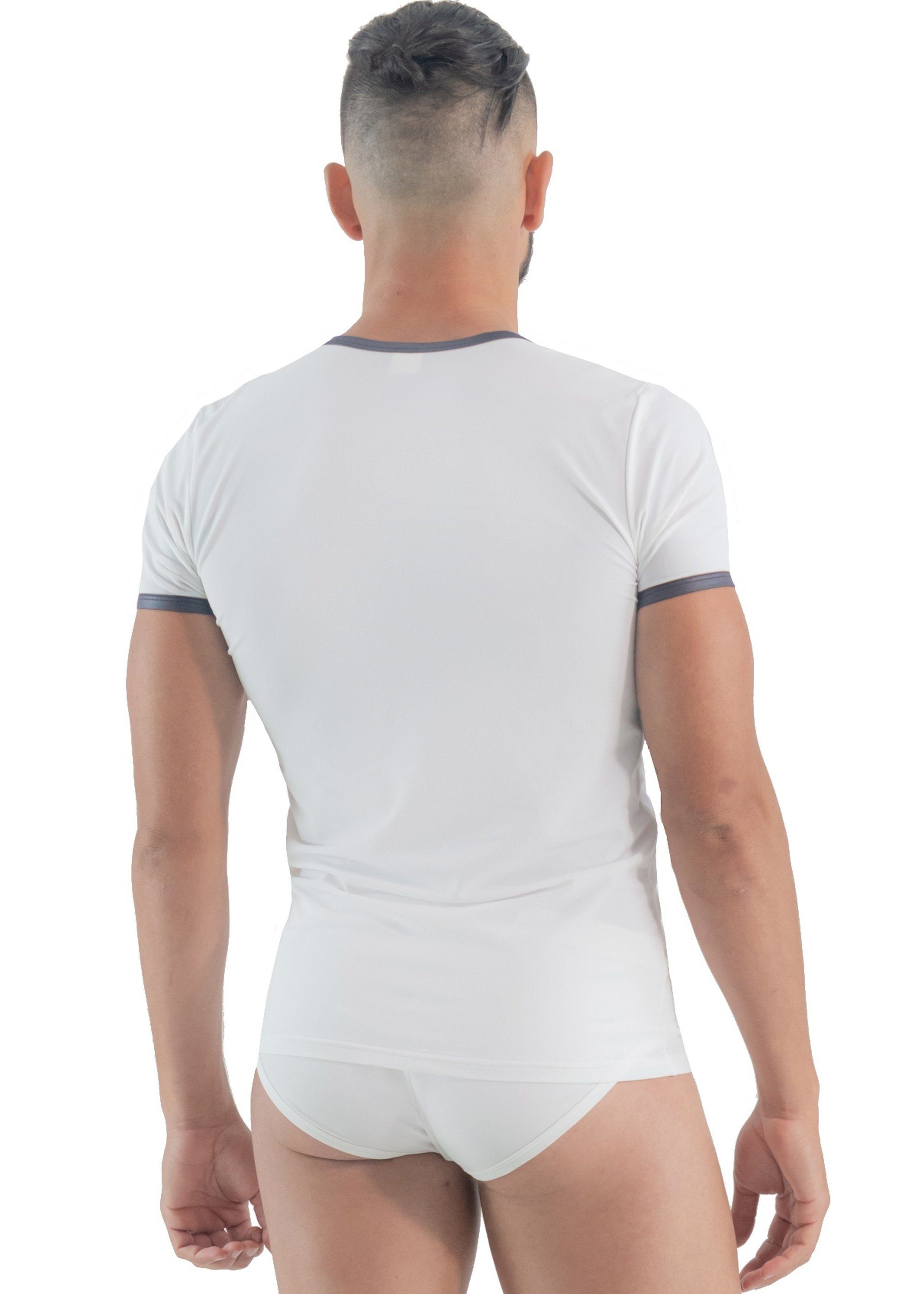 T-Shirt Nieten Erotic (Polyamid) mit White T-Shirt Mission Geronimo