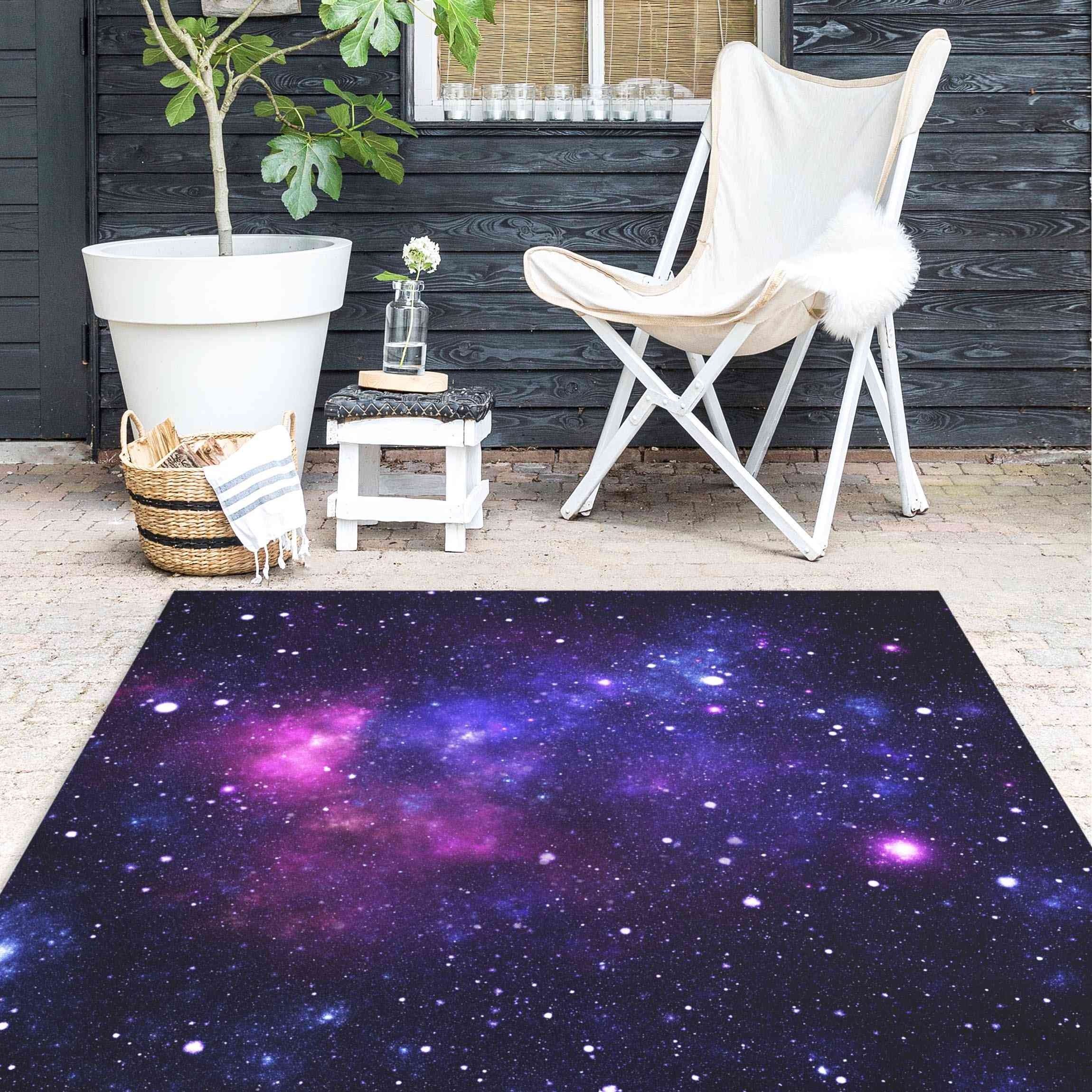 Bilderdepot24 Teppich Vinyl Kinderzimmer Mädchen Jungen Dino funktional, quadratisch - violett glatt, nass wischbar (Saft, Tierhaare) - Saugroboter & Bodenheizung geeignet