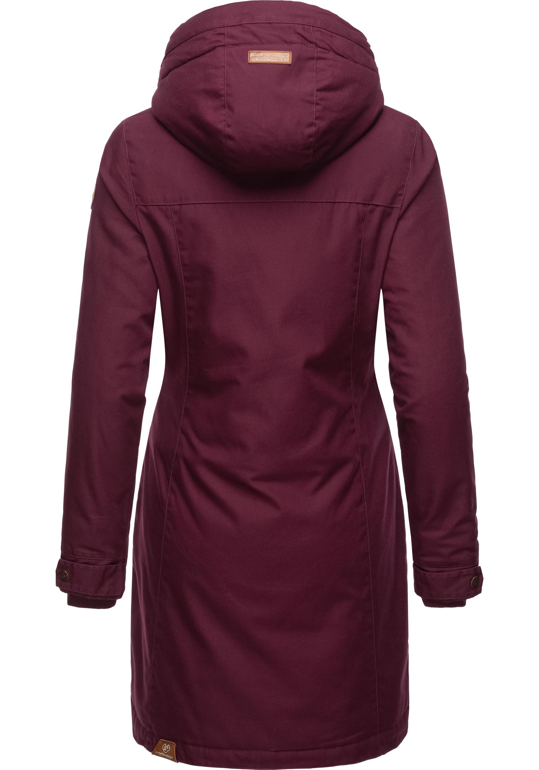 Ragwear Wintermantel Jannisa stylischer Damen Winterparka mit Kapuze