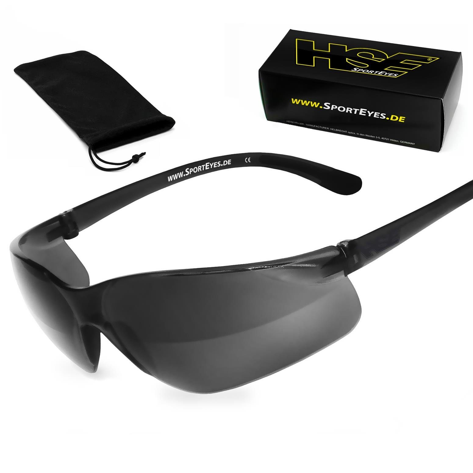 HSE - SportEyes Sportbrille DEFENDER 1.0, Steinschlagbeständig durch Kunststoff-Sicherheitsglas