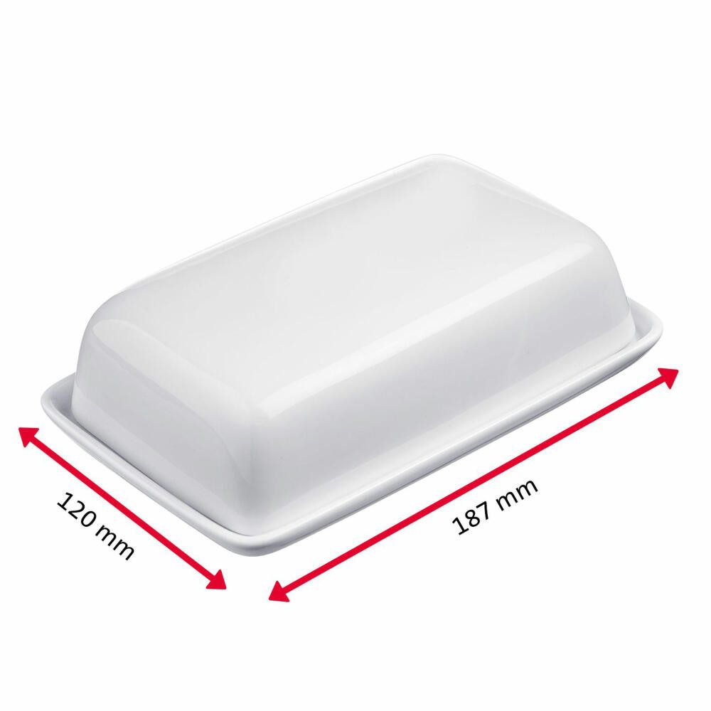 WESTMARK Butterdose Dekorativ, Länge: 18,7 cm, Keramik, Weiß, Keramik