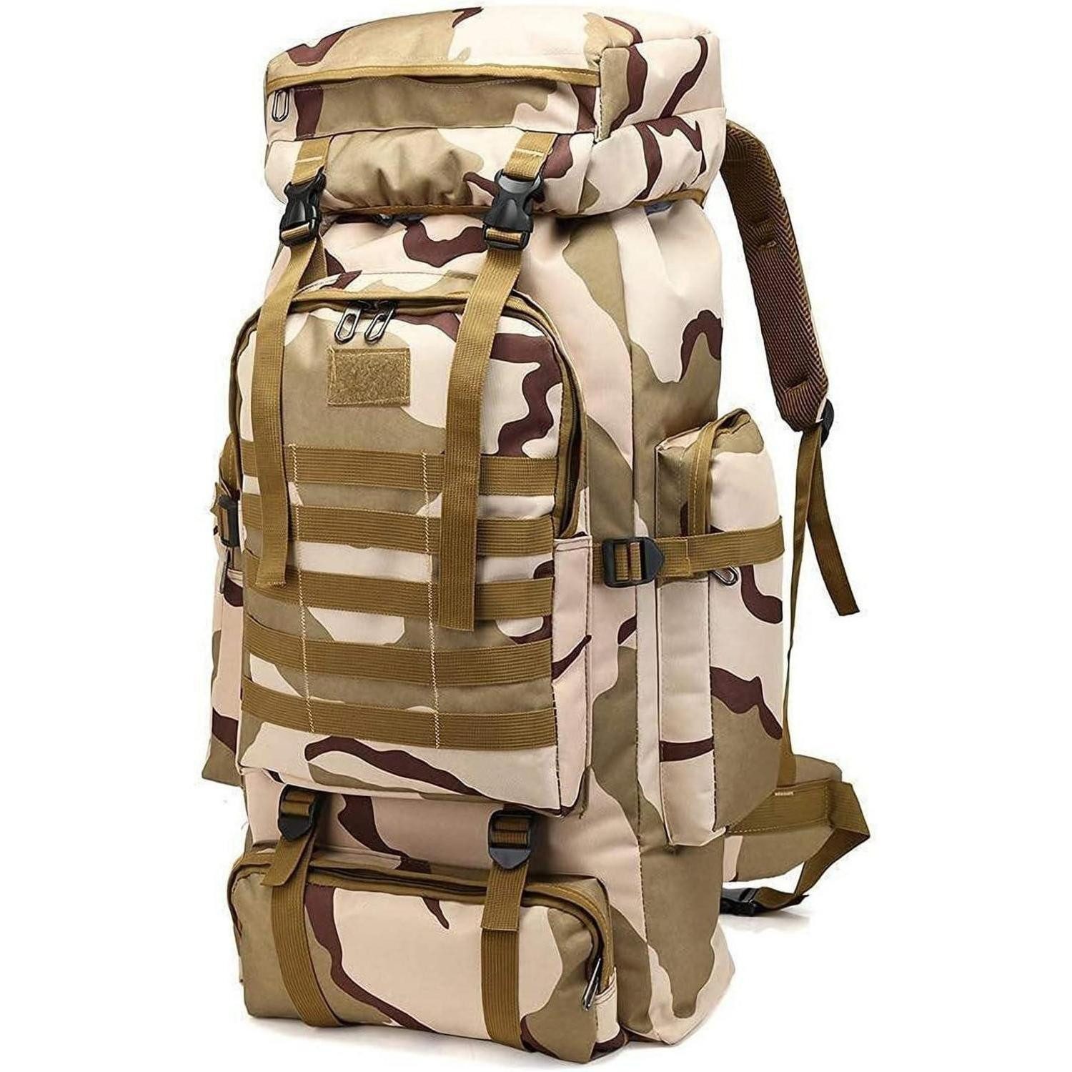 LuxusKollektion Trekkingrucksack Wanderrucksack 60L 80L Wasserdicht Trekking Herren Plateau Camouflage
