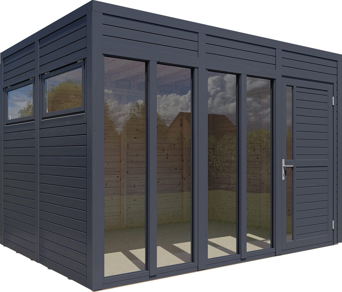 BERTILO Gartenhaus Cubus 3 Office, in verschiedenen Farben, BxT: 337x240 cm