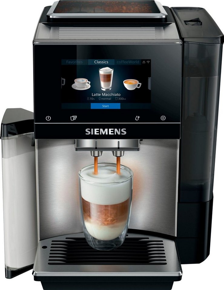SIEMENS Kaffeevollautomat EQ.700 integral - TQ707D03, Full-Touch-Display, bis  zu 30 individuelle Kaffee-Favoriten, Favoriten: speichern Sie bis zu 30  individuelle Kaffeekreationen