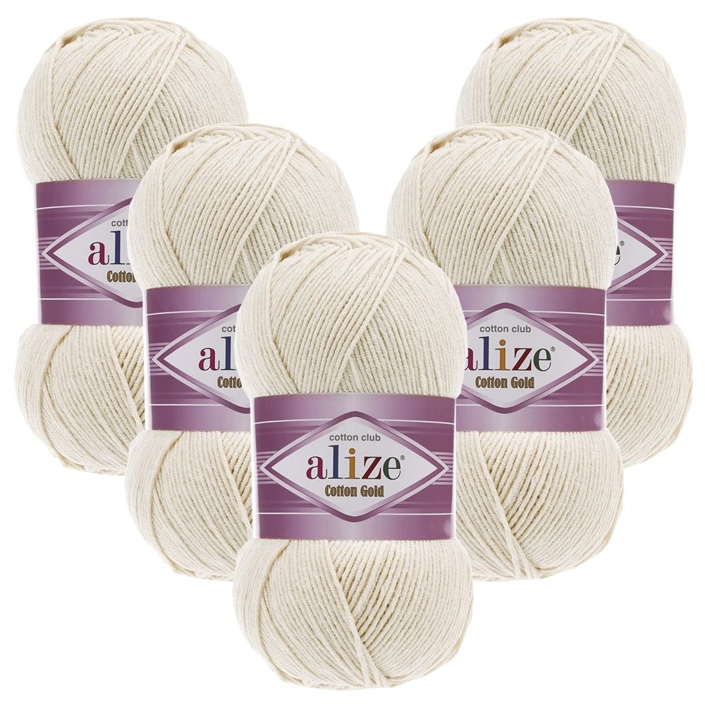 Alize 5 x ALIZE Cotton Gold Häkelwolle, 330 m, Handstrickgarn,Premium Wolle, Amigurumi