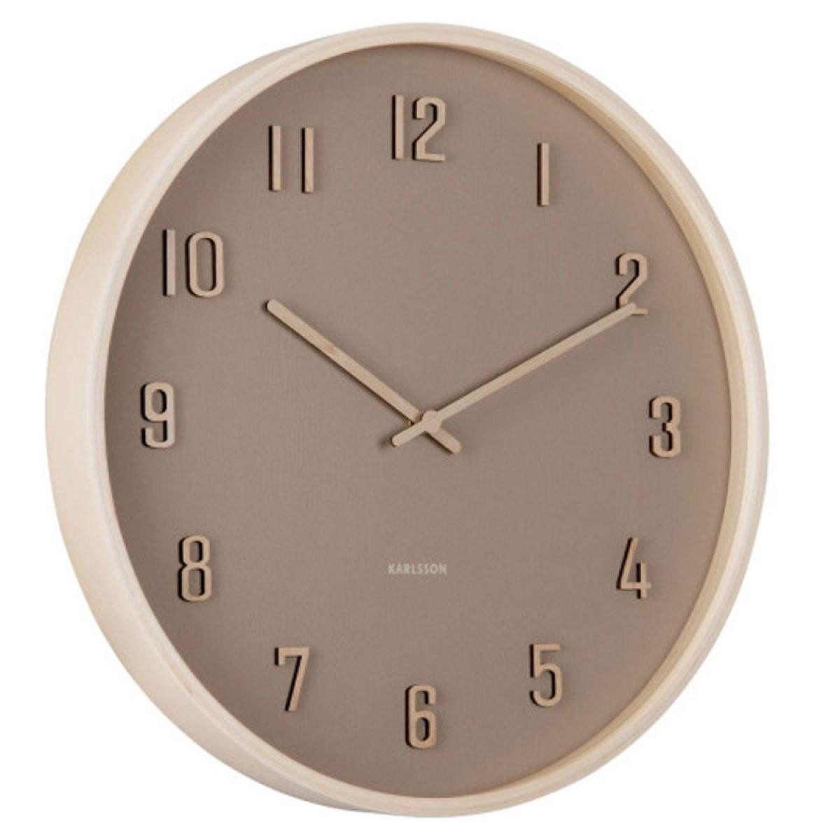 Karlsson Uhr Wanduhr Nervadura Rund Holz Braun (40cm)