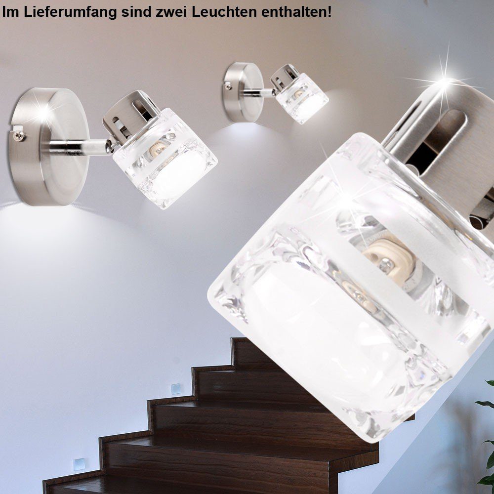 Beleuchtungen Wandleuchte, 2er Leuchtmittel Lampen Warmweiß, LED Strahler Lese inklusive, schwenkbar etc-shop Set Leuchten Wand