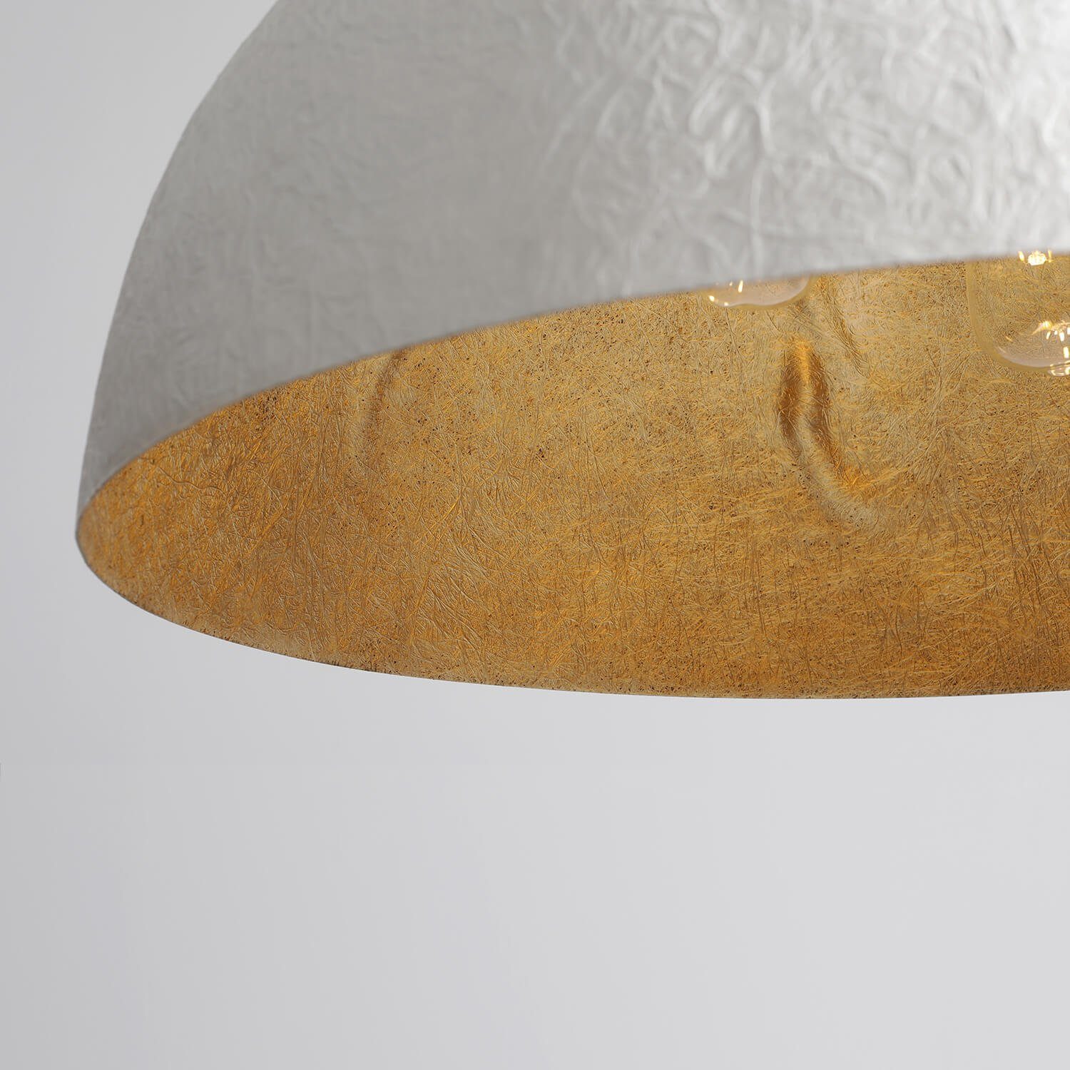 Esstisch Gold Pendelleuchte Edle Hängelampe SIMI, ohne Ø62cm Leuchtmittel, Licht-Erlebnisse SIMI Weiß