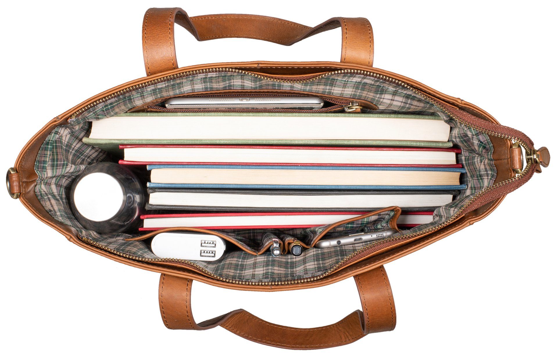 Benthill Shopper Damen Echt Leder Groß Ledertasche Umhängetasche Handtasche Vintage, Schultergurt / Umhängegurt Reißverschlussfach