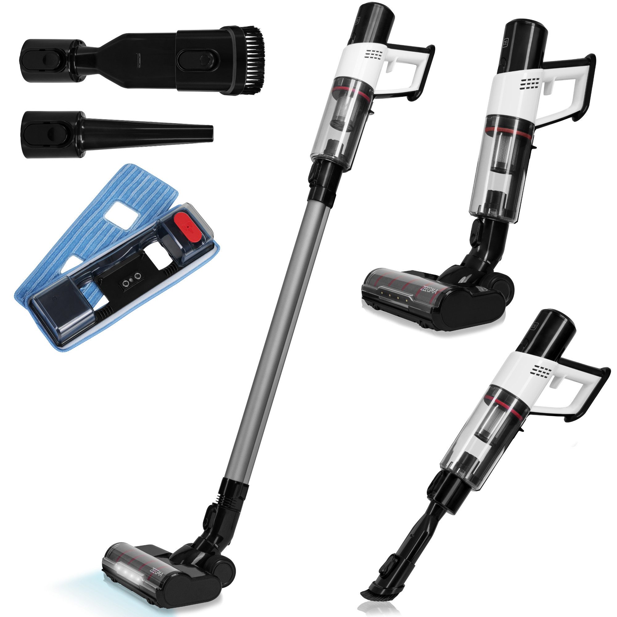 Zeegma Akku-Handstaubsauger ZONDER KLAAR BASE, 250,00 W, beutellos 0,4 l, Nasssaug-/Waschfunktion/250W/2200mAh/Intelligentes Ladegerät