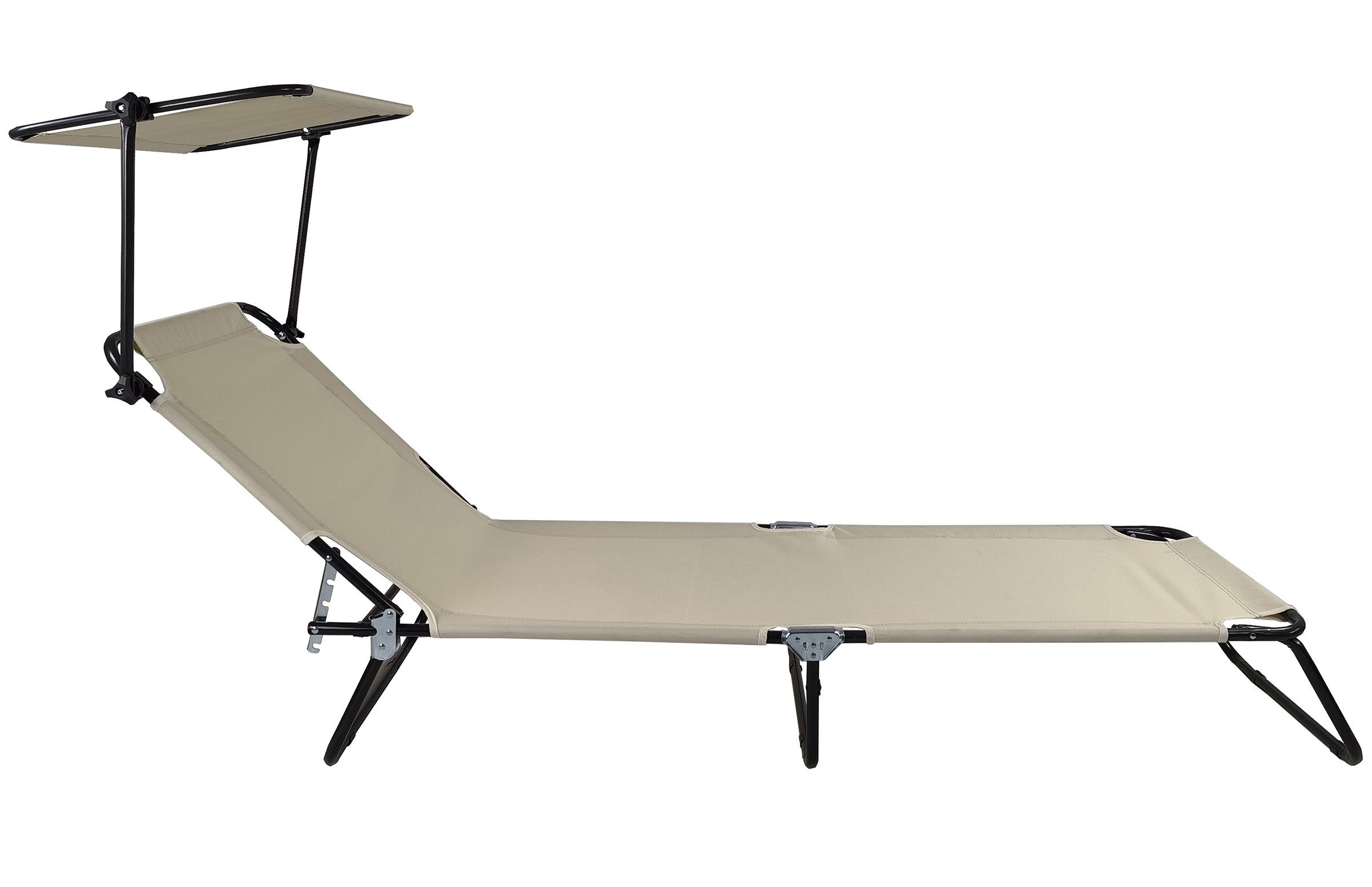 VCM Gartenliege Sonnenliege Liegestuhl klappbar Gartenliege Dach