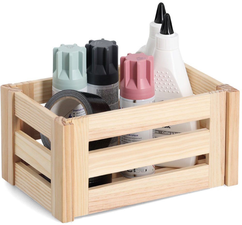 Zeller Present Aufbewahrungsbox 'Leisten', Kiefer, natürliches Holz, vielseitig, Stecksystem