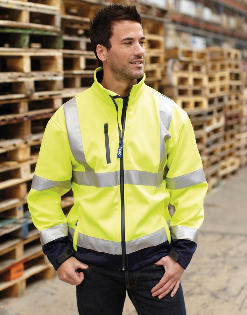 YOKO Softshelljacke High Visibility 2 Bands & Braces Softshell Jacket