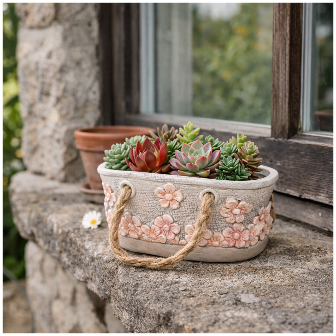 HTI-Living Pflanzkübel Keramik Pflanzgefäß Tasche