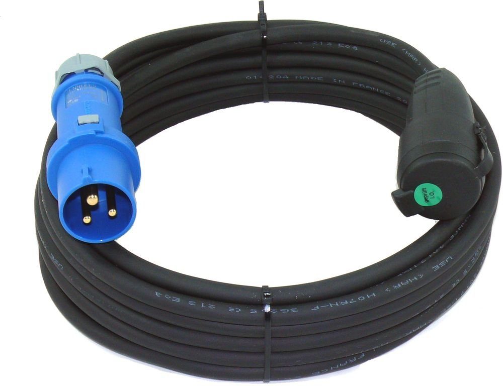 maxgo® CEE Adapterkabel Stecker auf Schuko Kupplung IP44 H07RN-F 3G2,5 3m Elektro-Kabel, (300 cm)