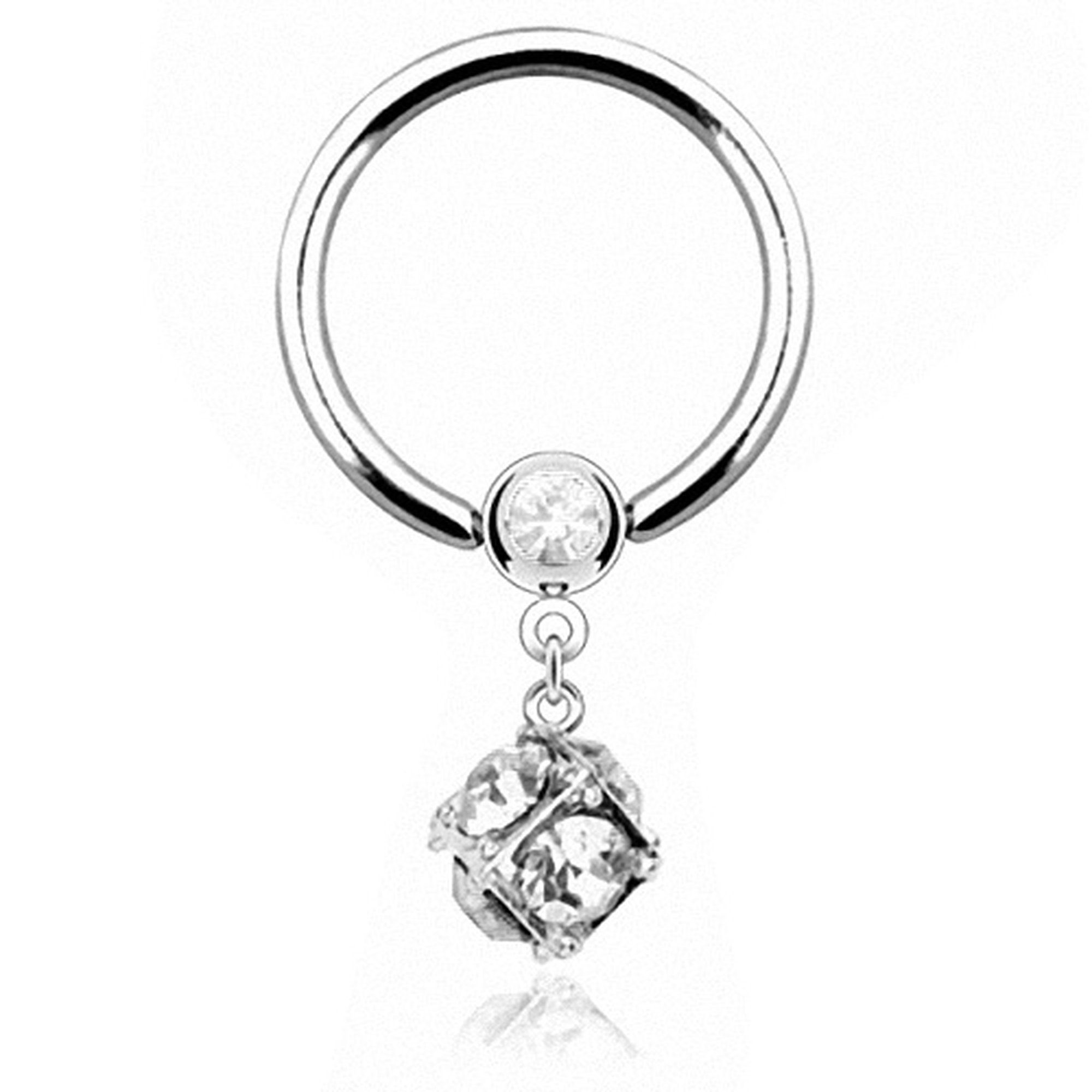 Taffstyle Intimpiercing Intim Piercing Brust Klemm Ring Hufeisen Kristall, Intim Piercing Brust Intimpiercing Klemm Ring Hufeisen Kristall Kugel Clear