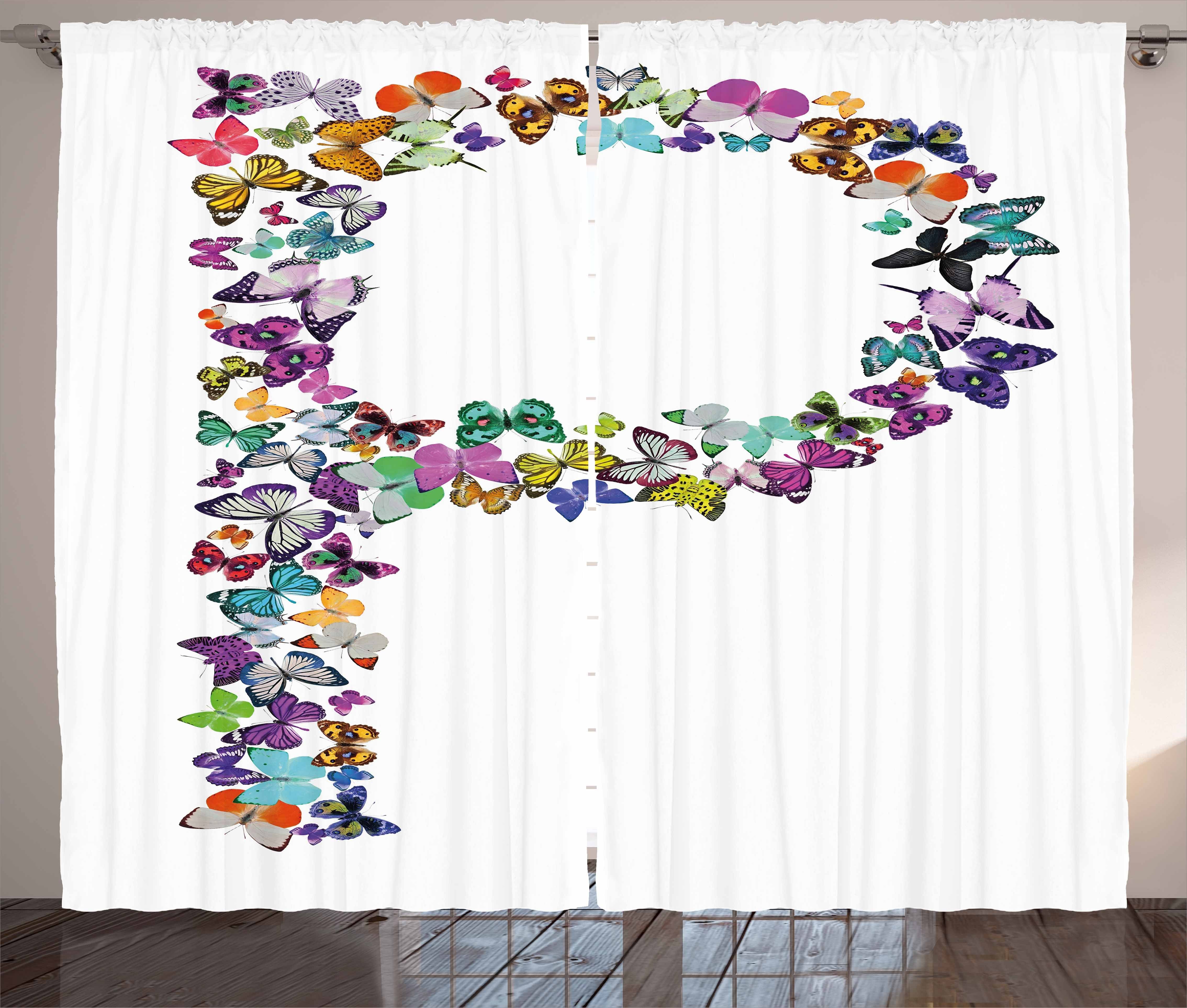 Gardine Schlafzimmer Kräuselband Vorhang mit Schlaufen und Haken, Abakuhaus, Buchstabe P Animal World Alphabet