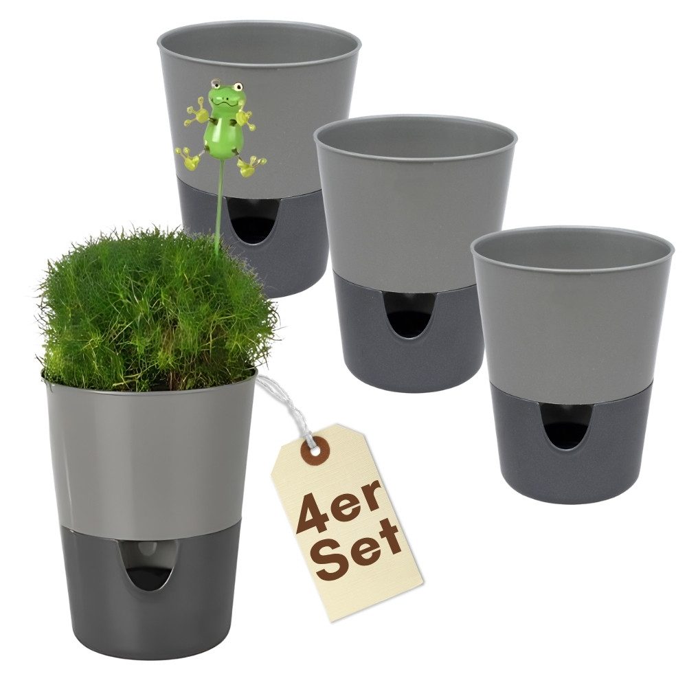 GarPet Kräutertopf 4er Set Kräutertopf Selbstbewässernd Küche Selbstbewässerungstopf 11cm