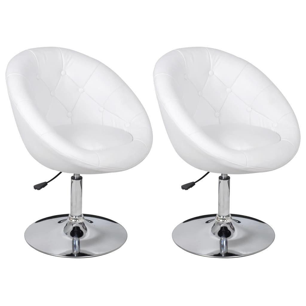 Barhocker Cocktailsessel 2 Stk. Weiß Kunstleder