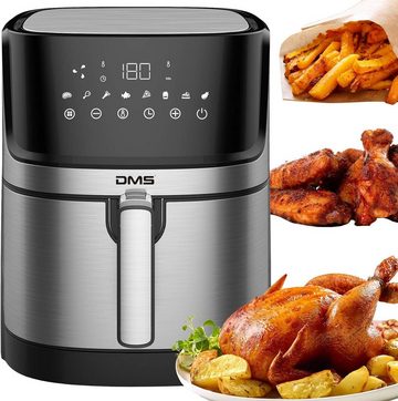 DMS Heißluftfritteuse XXL 6 Liter Backofen Heißluftgrill Cooker, 1800,00 W, fettfrei und ohne Öl inklusive 8 Programmenund digitalem Touch Display