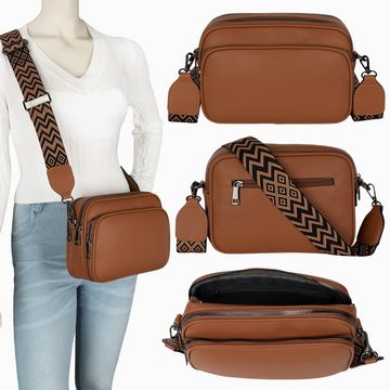 EAAKIE Gürteltasche Bauchtasche Umhängetasche Crossbody-Bag Hüfttasche Kunstleder Italy-D, als Schultertasche, CrossOver, Umhängetasche tragbar