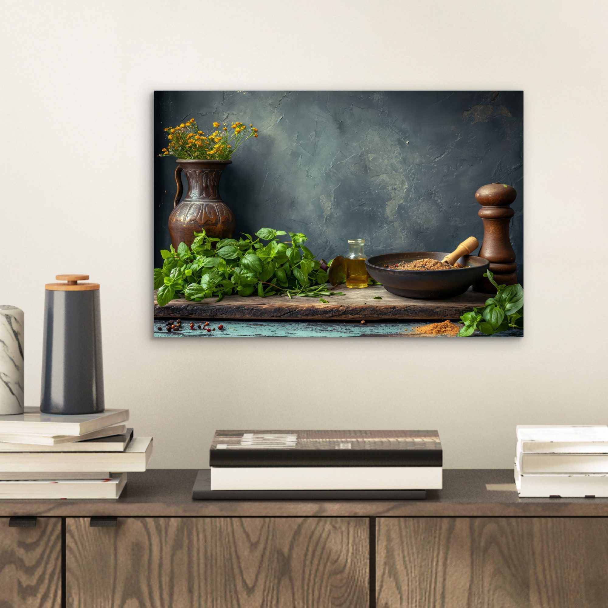 MuchoWow Metallbild Stilleben - Kräuter - günstig online kaufen