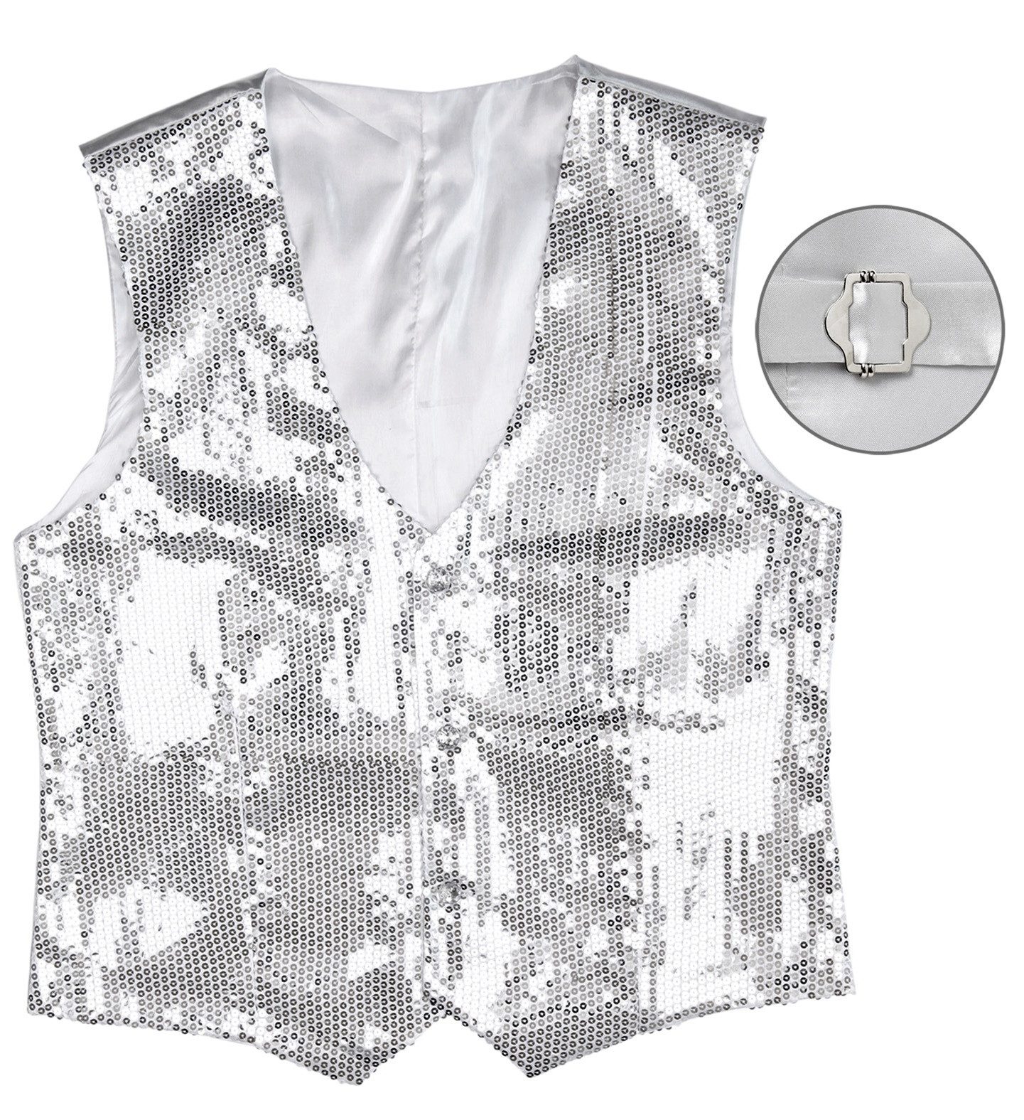 Widmann S.r.l. Kostüm Pailletten Weste für Herren, Silber