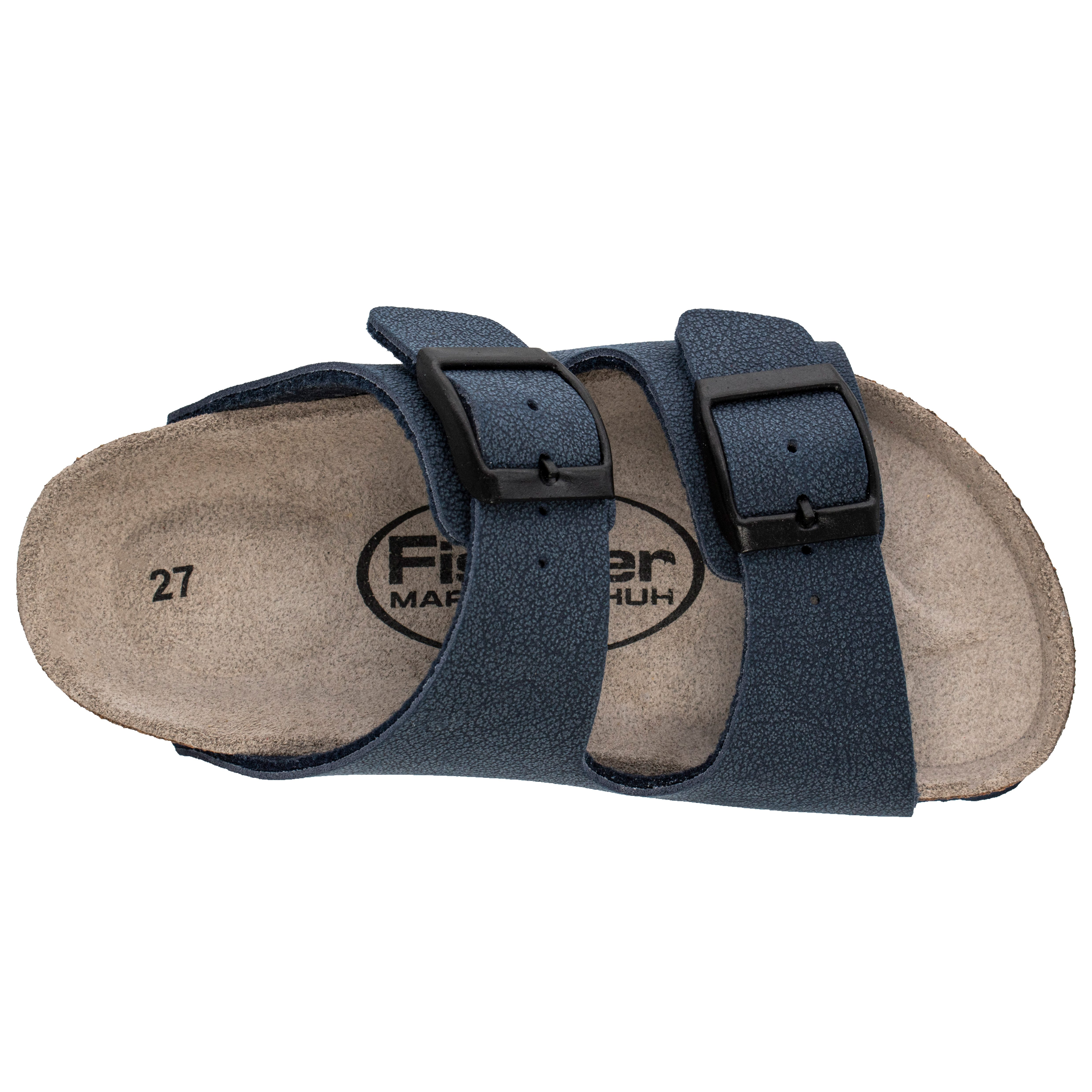 Fischer-Markenschuh Hawaii Pantolette aus Vegano, mit Fleecefutter und ergonomisch geformten Lederfußbett