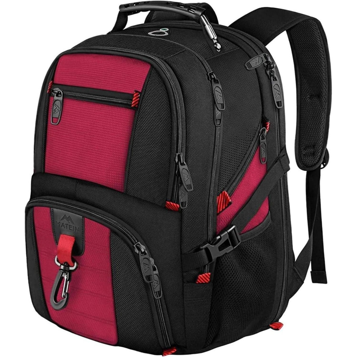LuxusKollektion Laptoprucksack Herren Laptop Rucksack 17,3 Zoll Rot