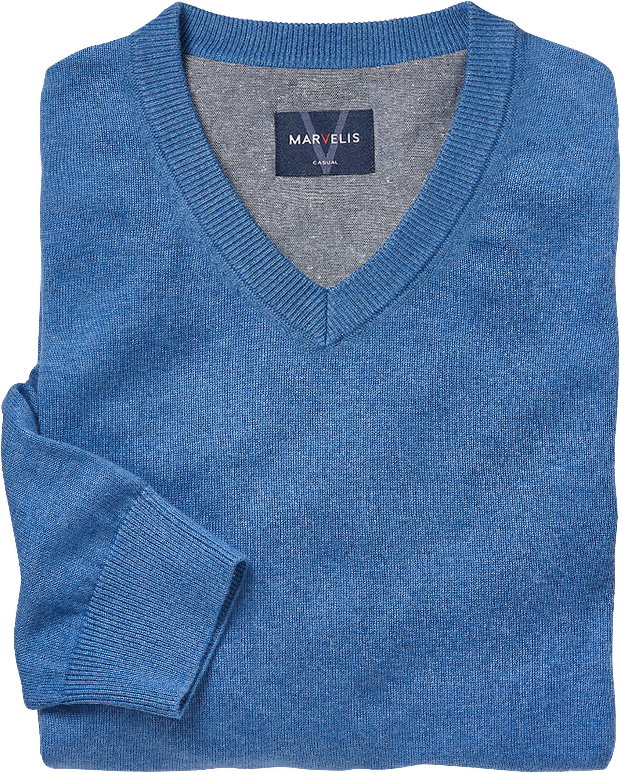 MARVELIS Strickpullover V-Ausschnitt, regular fit, Baumwolle günstig online kaufen