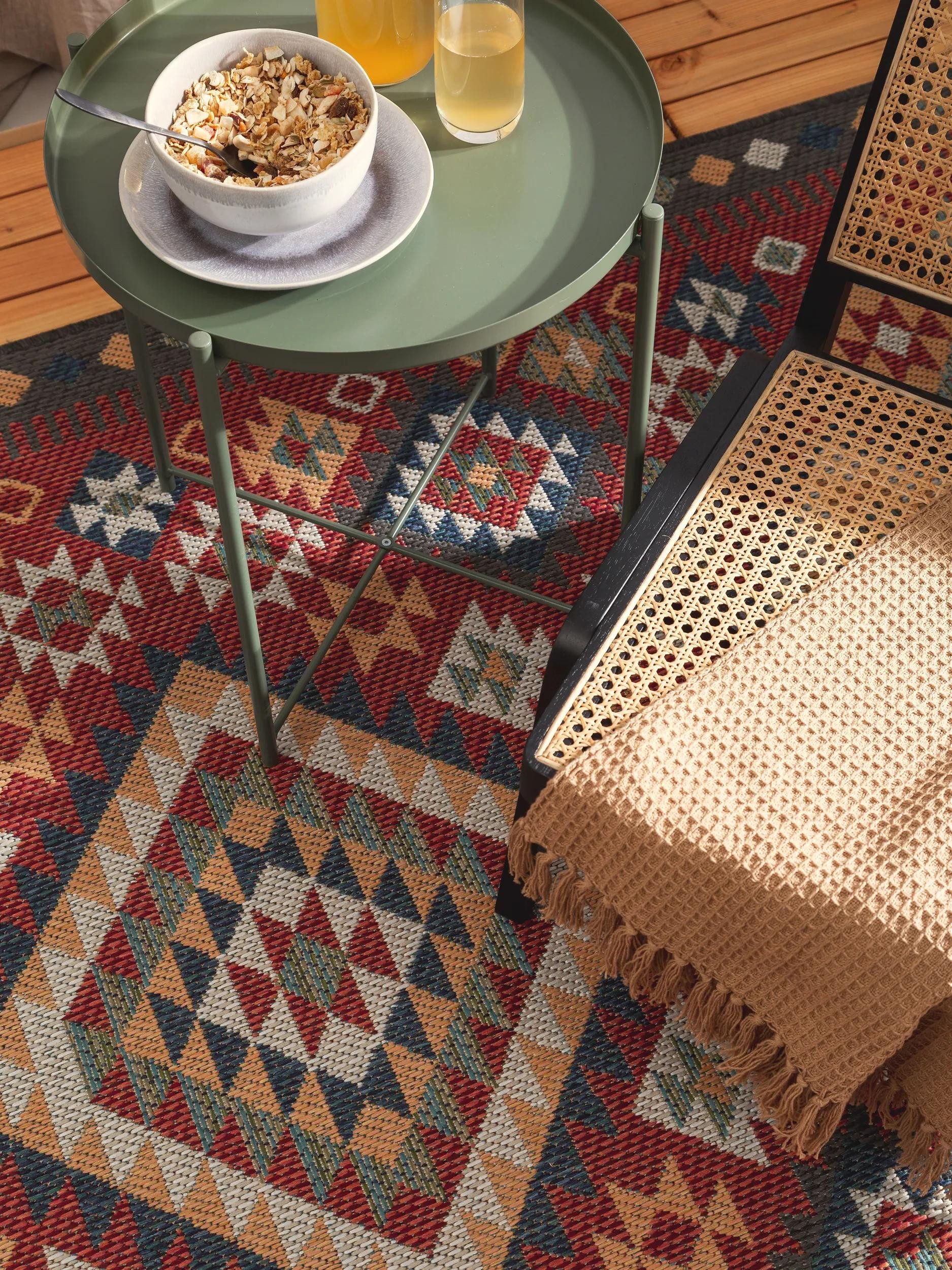 benuta Outdoorteppich Mirena, rechteckig, Höhe: 5 mm, Kunstfaser, Berber, Ethno-Style, Wohnzimmer