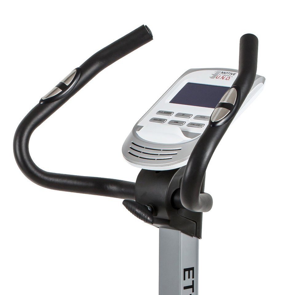 MOTIVE FITNESS by U.N.O. Ergometer ET1000 (mit/ohne Unterlegmatte) (mit Tablet-Halterung), 120 kg max. Benutzergewicht, Fahrrad, 24 Widerstandsstufen