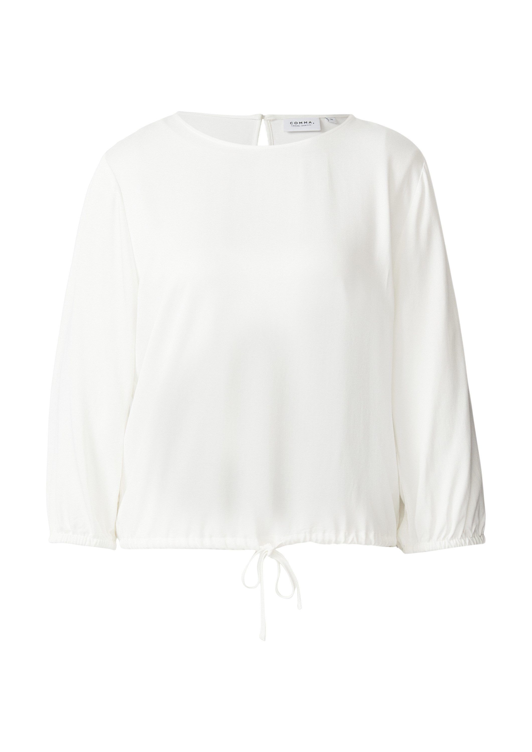 comma Kurzarmbluse Bluse Viskosebluse mit Tunnelzug am Bund günstig online kaufen