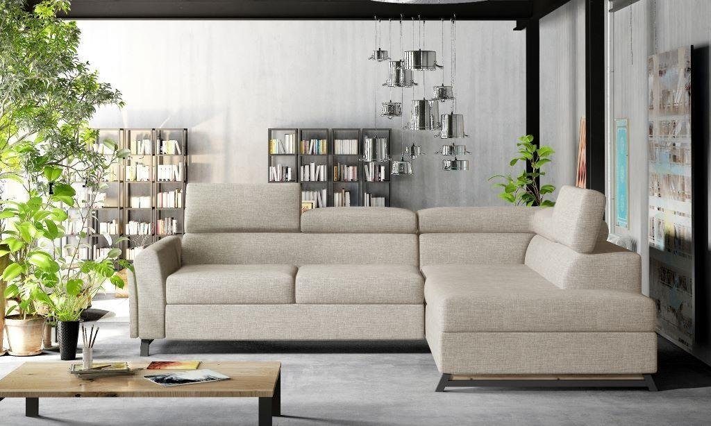 JVmoebel Ecksofa, Wohnlandschaft Ecksofa L Form Sessel Set Garnitur Modern Sofa Beige