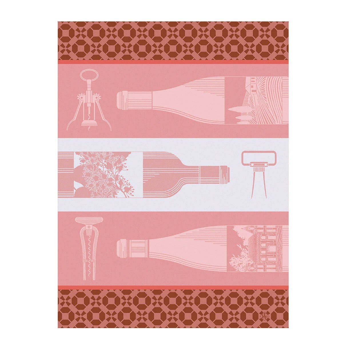 Geschirrtuch 60x80 Le Rose Geschirrtuch), Bouteille jacquard-gewebt Vin en Francais 1 (1-tlg., x cm, Jacquard Geschirrtuch