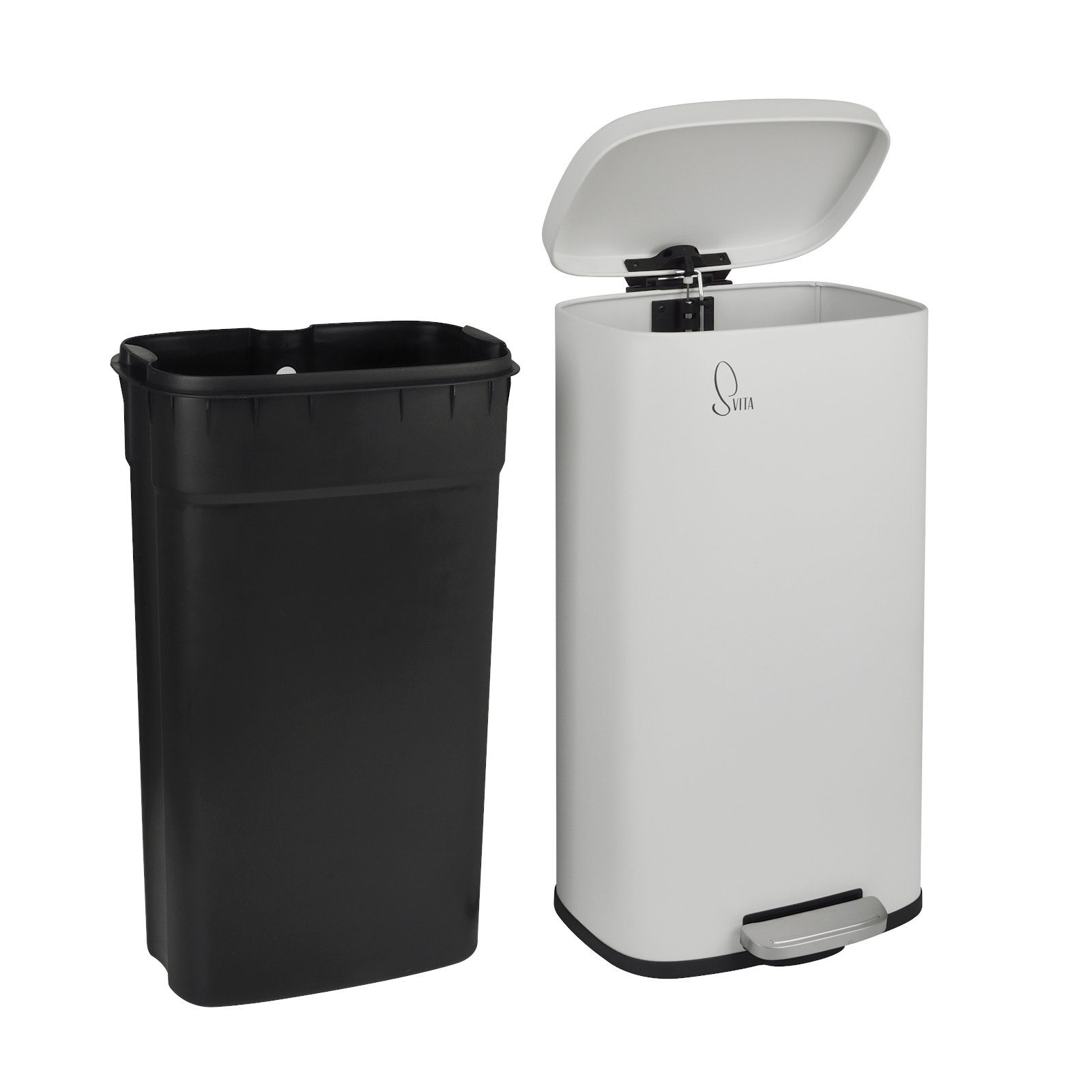SVITA Mülleimer TQ, Fußtrittmechanismus, 30L, Inneneimer herausnehmbar