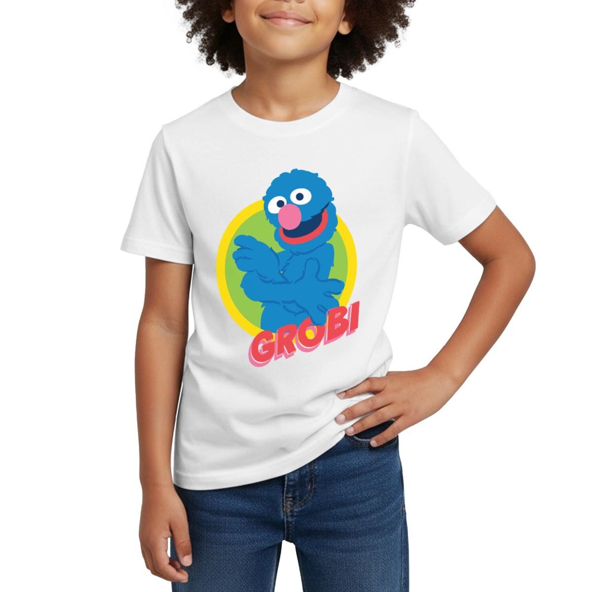 T-Shirt Sesamstraße Grobi Portrait Kinder T-Shirt